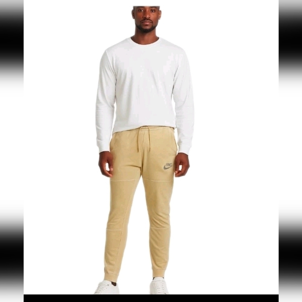 Nike Mens Cotton Faded Yellow Casual Streetwear Lounge Jogger Pants M